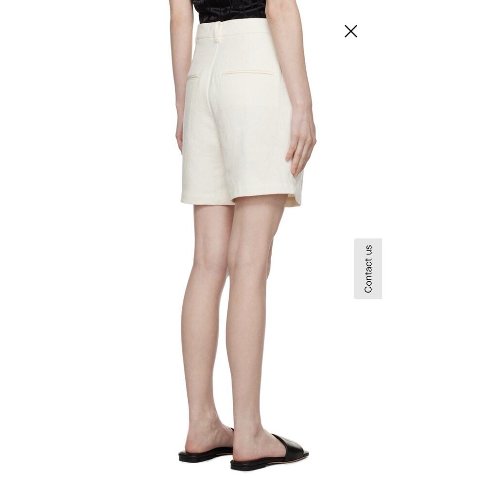 Anine Bing Carrie Pleated Linen Shorts Womens XS Off-White NWT - Picture 6 of 13